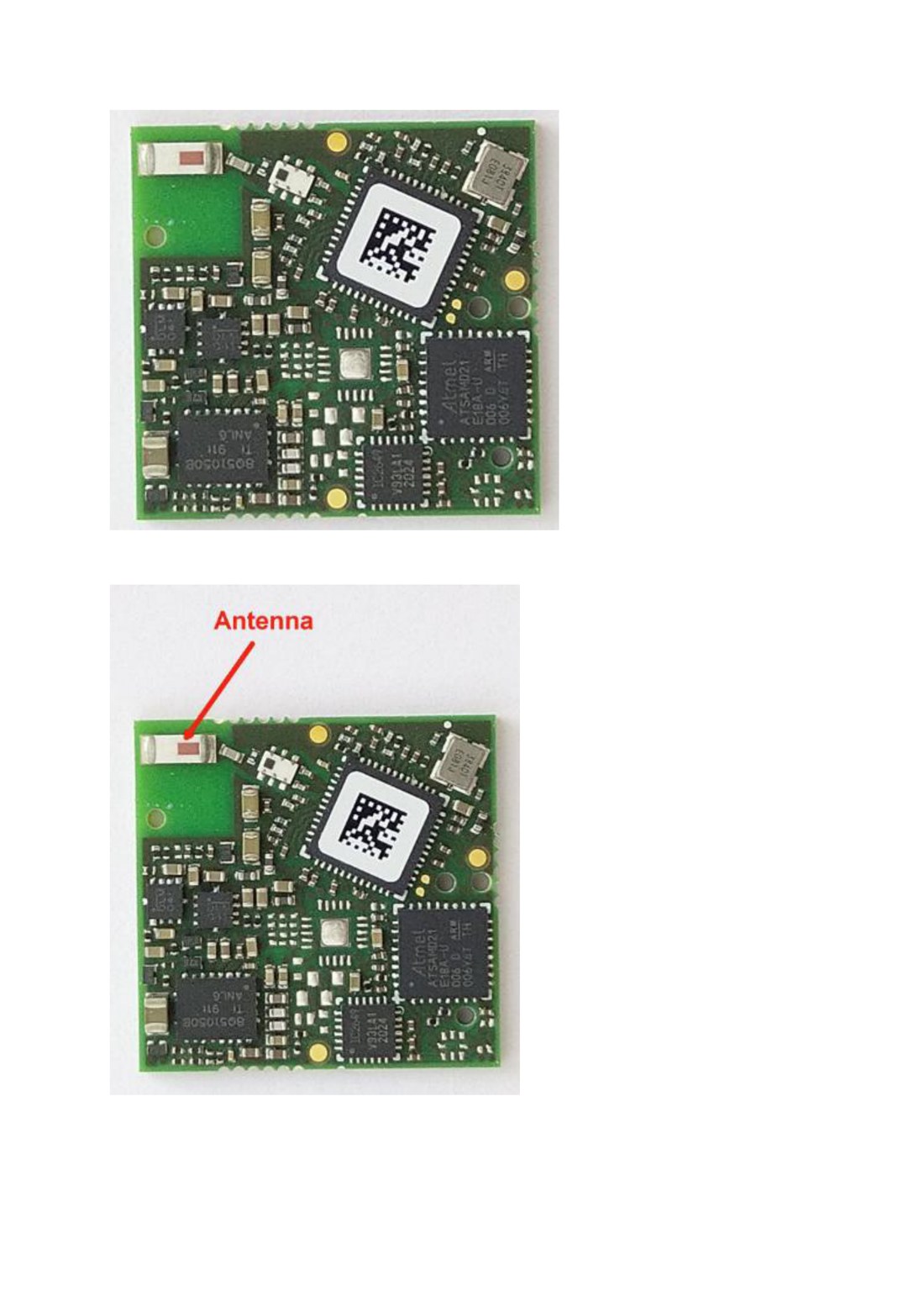 Trionda bare board showing the glob-top UWB SiP
