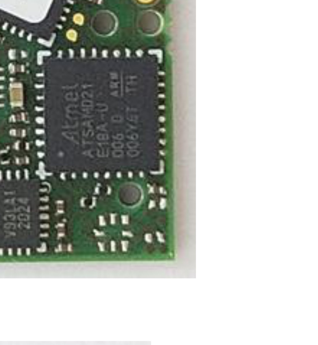 Atmel ATSAMD21E18A host MCU on the Trionda board